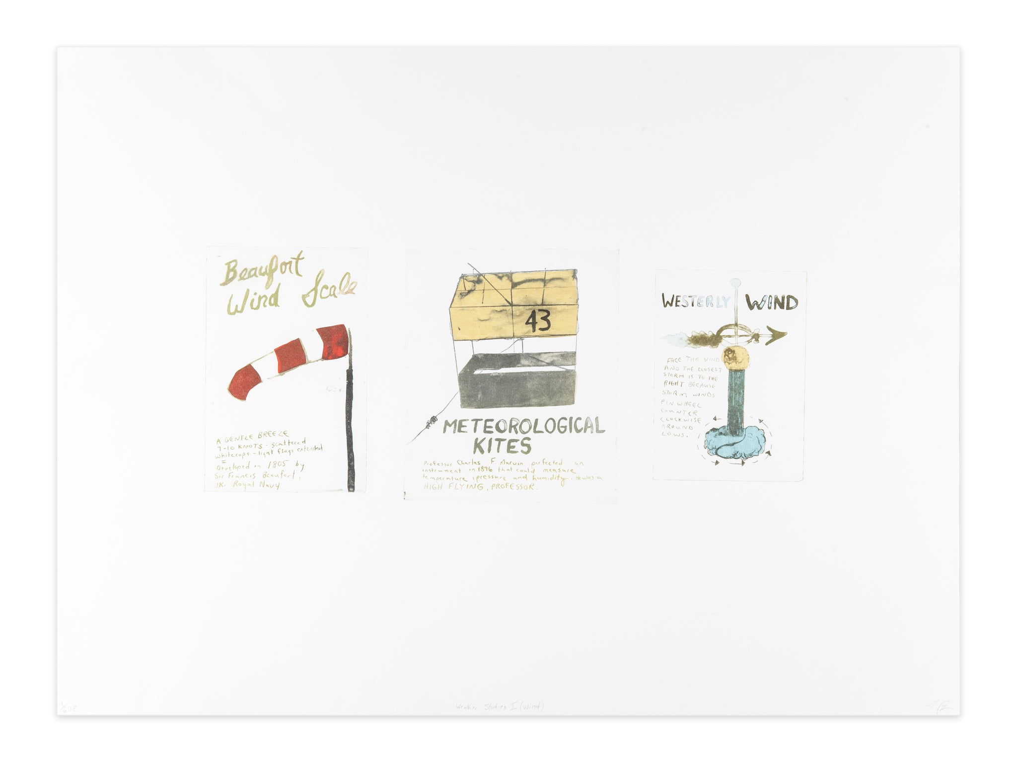 Tara Cooper, Weather Studies I (Wind), 2013, photo-polymer etching, edition: F/P (Fundraising Proof) 1/6 VE, paper size: 22