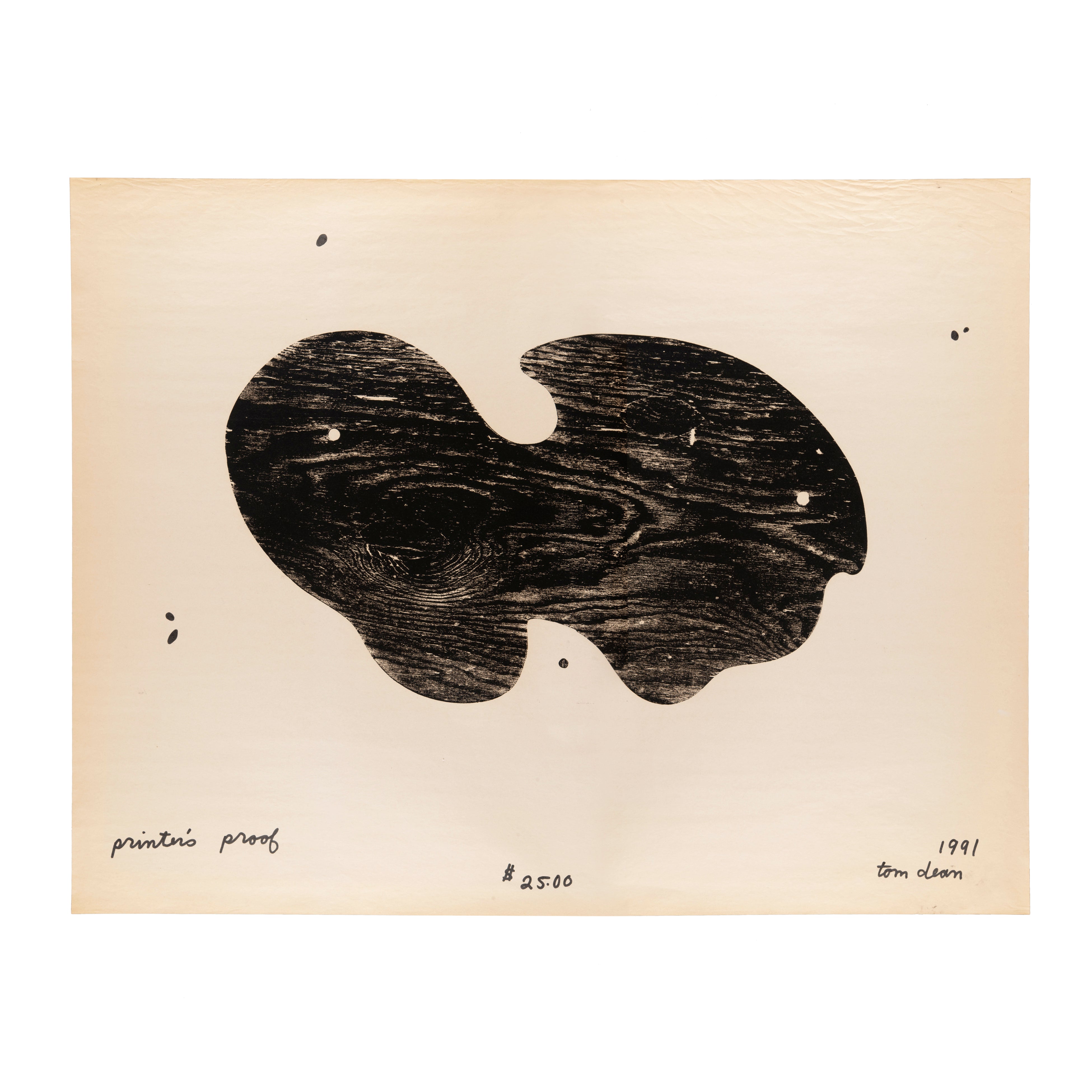 FUTURE PROOF 2024 Lot 27 - Tom Dean - Untitled (large woodblock abstract palette shape)