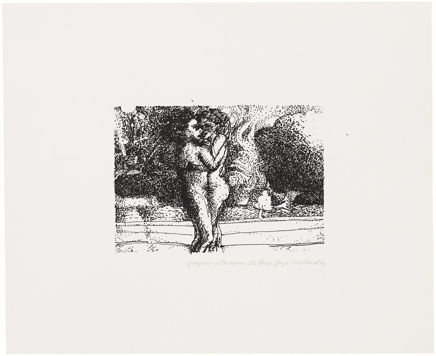 Joyce Wieland, For Jeanne Moreau, 1984, screenprint, edition: OS Proof, image size: 3.75” x 5.75”, paper size: 9” x 11”