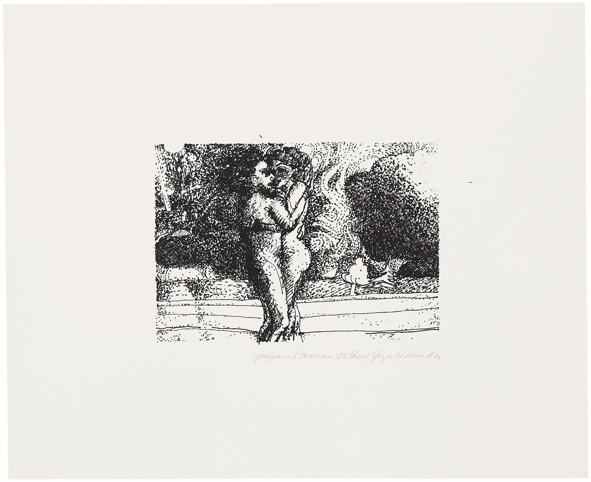 Joyce Wieland, For Jeanne Moreau, 1984, screenprint, edition: OS Proof, image size: 3.75” x 5.75”, paper size: 9” x 11”