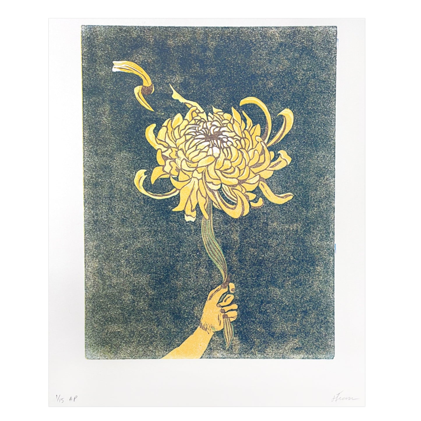 Helen Tran, Roots that Floats, 2023, Linocut Reduction