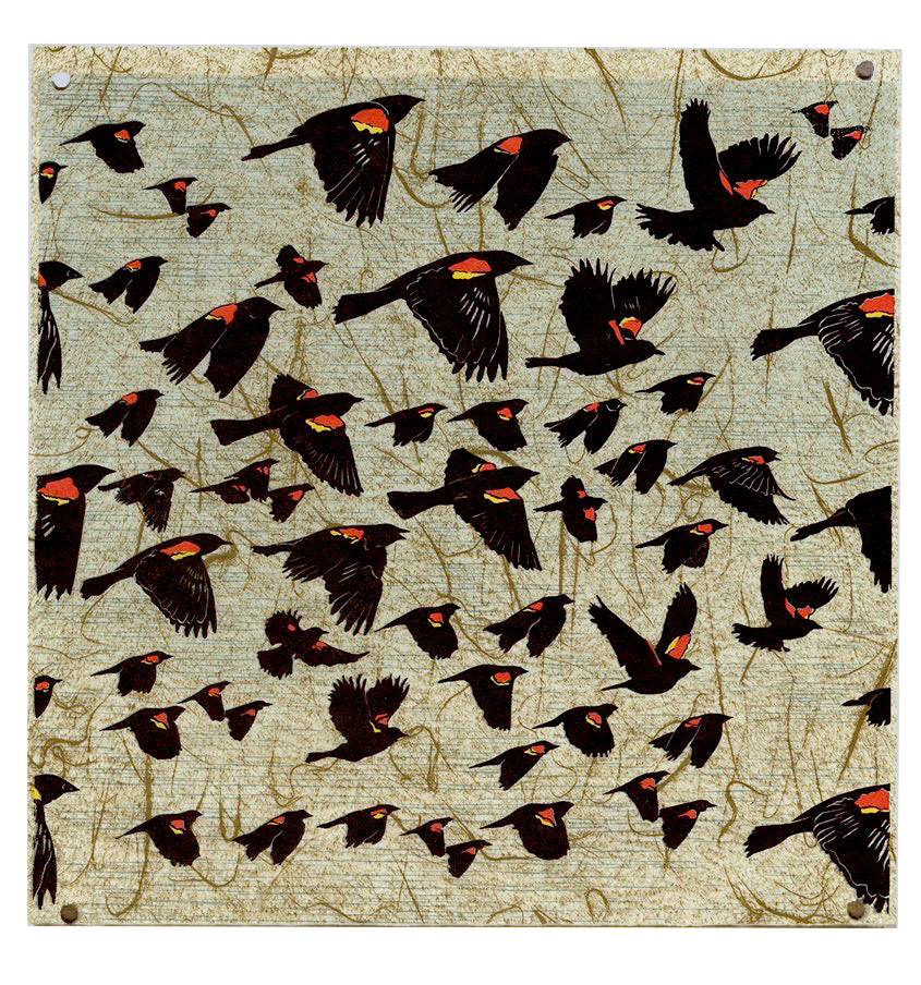 E.J. (Ted) Howorth, Swarm III, 2015, screenprint on washi (Japanese paper), edition of 16, paper size: 12" x 11.75"