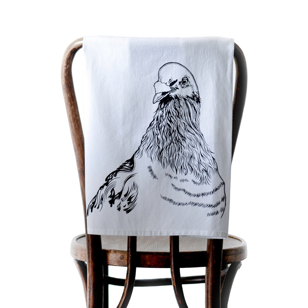 Arwen Giel - Pigeon Tea Towel (Black)