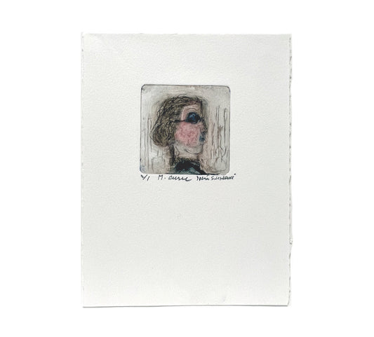 M.Curie, Irina Schestakowich, Drypoint Monotype print